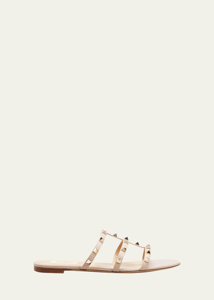 Valentino Garavani Rockstud Caged Flat Slide Sandals Cover