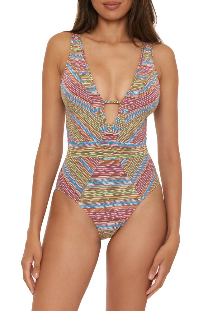 Becca Free Spirit Plunge One-Piece Swimsuit in Multi Cover