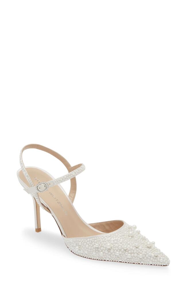 Stuart Weitzman Bliss Pointed Toe Pump in Cream/Natural Cover