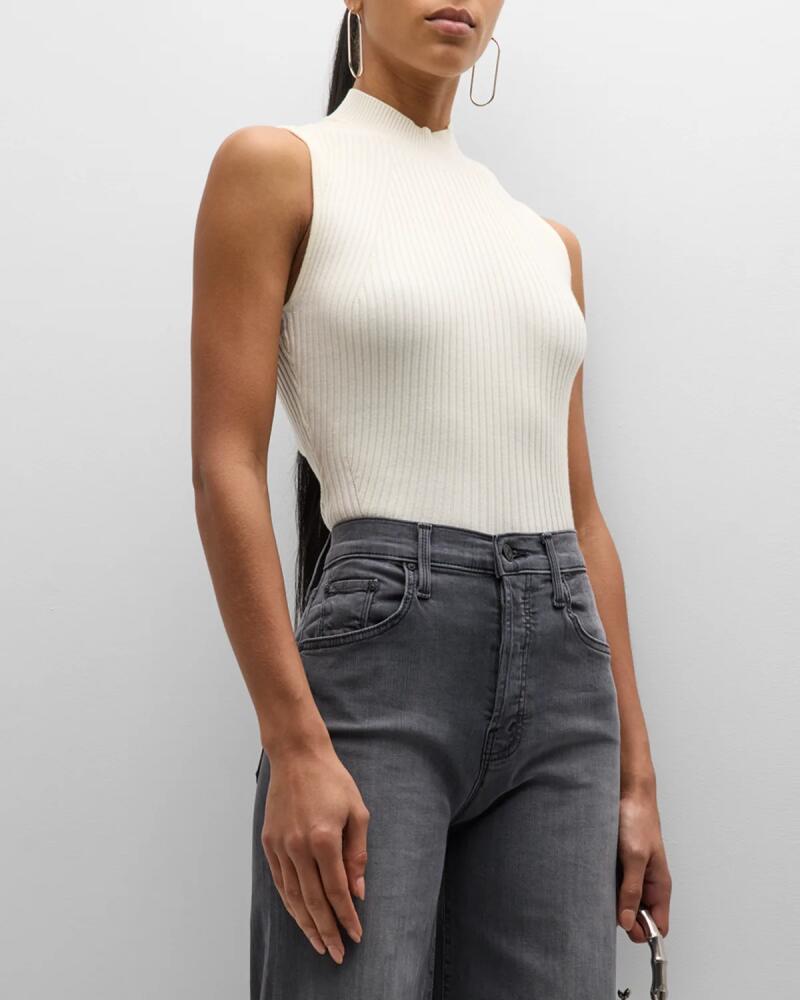 PAIGE Fidelia Ribbed Mock-Neck Tank Top Cover