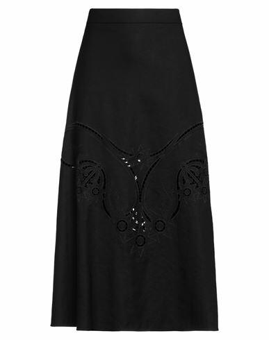 Chloé Woman Midi skirt Black Viscose, Ramie Cover