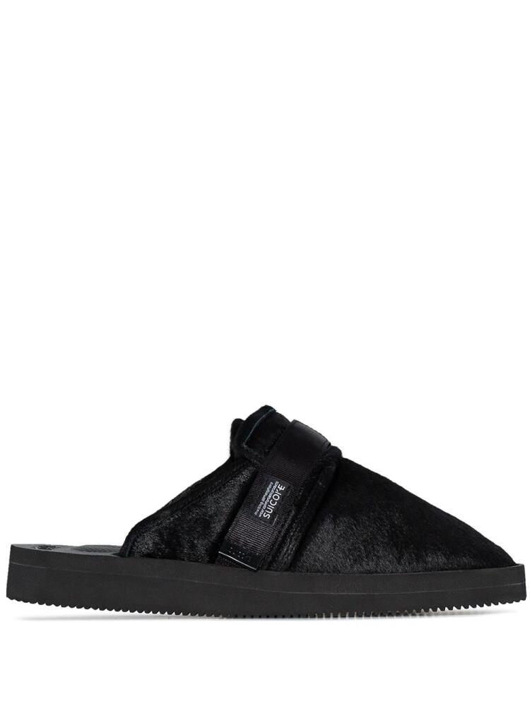 Suicoke Zavo textured slippers - Black Cover