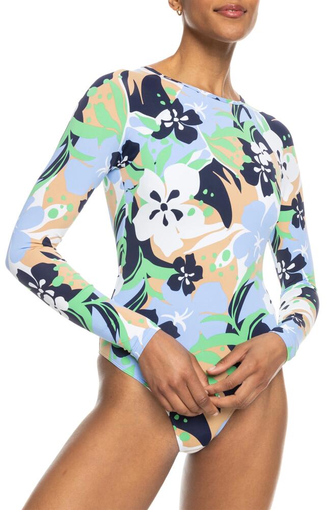 Roxy Floral Long Sleeve One-Piece Swimsuit in Vintage Indigo Archi Cover