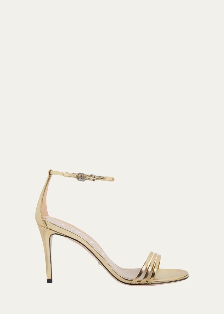 Gucci Ilse Metallic Leather Sandals Cover