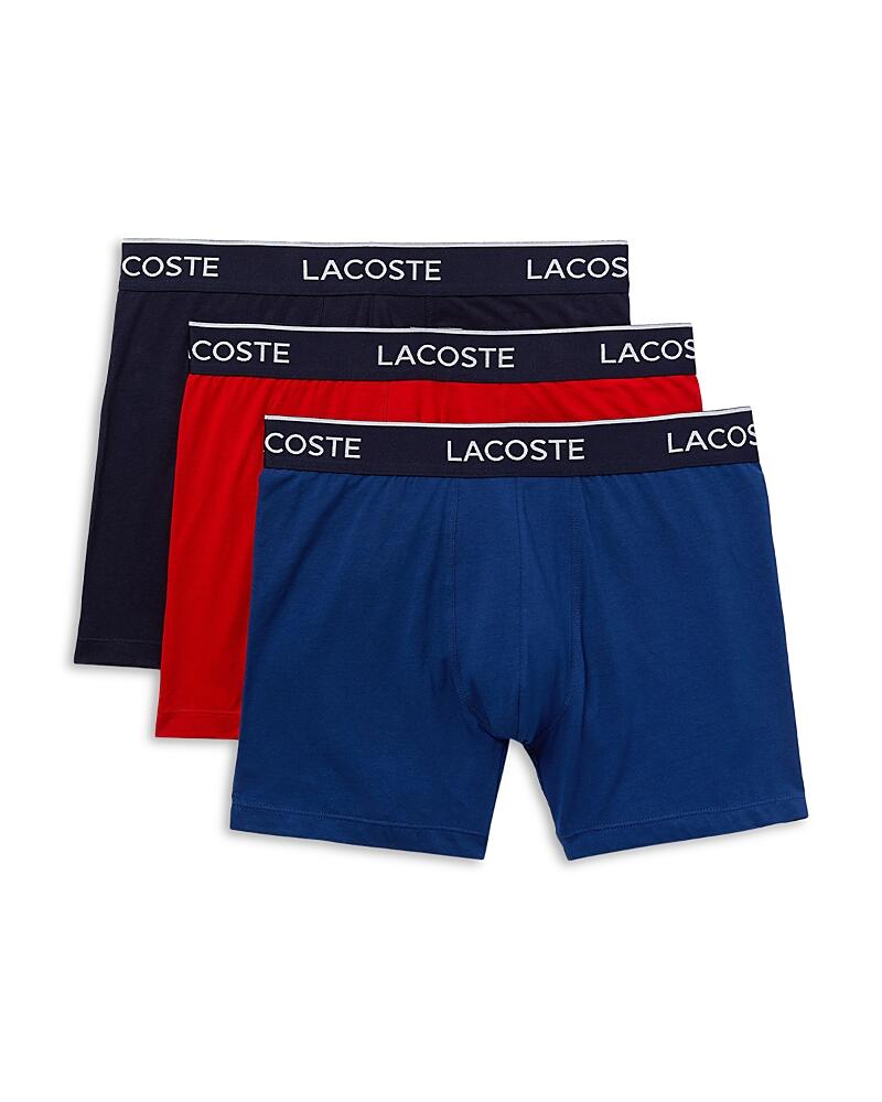 Lacoste Cotton Stretch Logo Waistband Long Boxer Briefs, Pack of 3 Cover