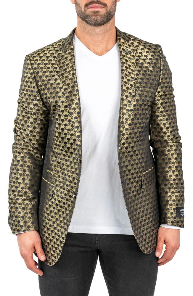 Maceoo Skullrepeat Green Jacquard Blazer Cover