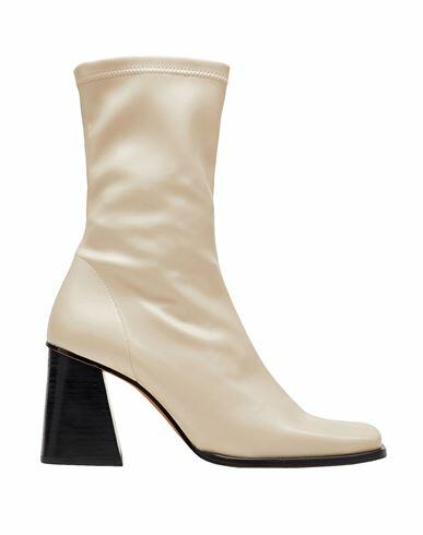 8 By Yoox Stretch Sock Ankle Boots Woman Ankle boots Beige Polyester, Polyurethane Cover