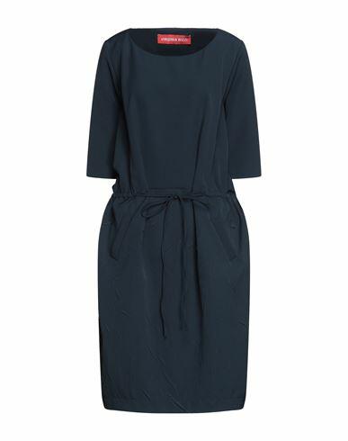 Virginia Bizzi Woman Midi dress Midnight blue Polyester, Elastic fibres Cover