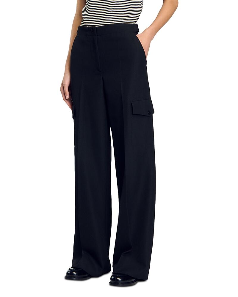 Sandro Josephy High Rise Wide Leg Pants Cover