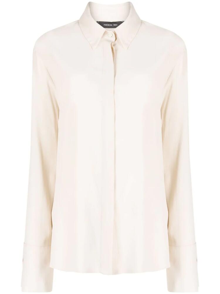 Federica Tosi split-sleeve shirt - Neutrals Cover