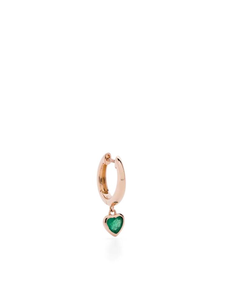 SHAY 18kt Rose Gold Heart emerald single earring - Pink Cover