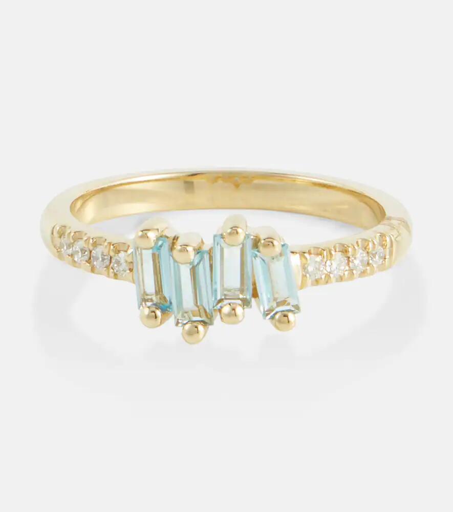 Suzanne Kalan 14kt gold ring with diamonds and topaz Cover