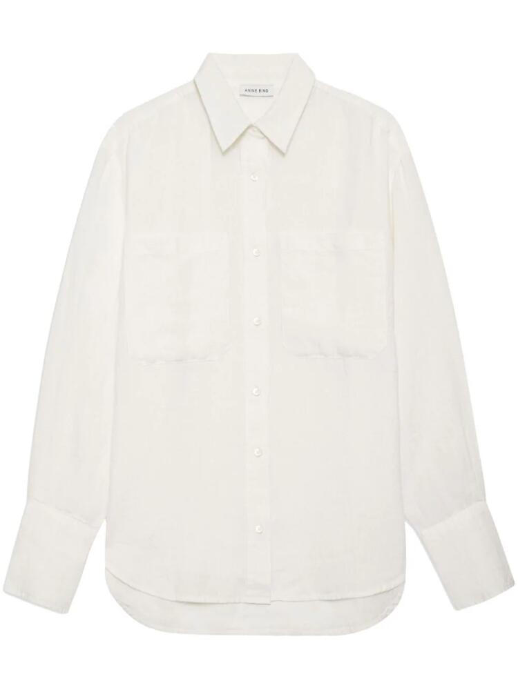 ANINE BING long-sleeve linen shirt - White Cover