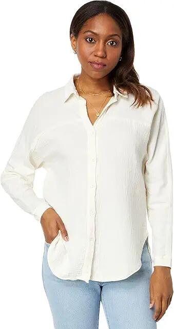 bobi Los Angeles Button-Down Mixed Collar Shirt (Macadamia) Women's Clothing Cover