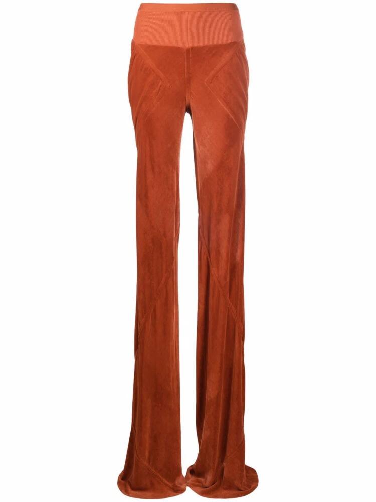 Rick Owens bias-cut velvet-effect trousers - Orange Cover