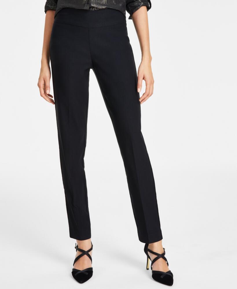 Gloria Vanderbilt Women's Tummy-Control Pull-On Slim Trousers, Regular, Short & Long - Black Cover