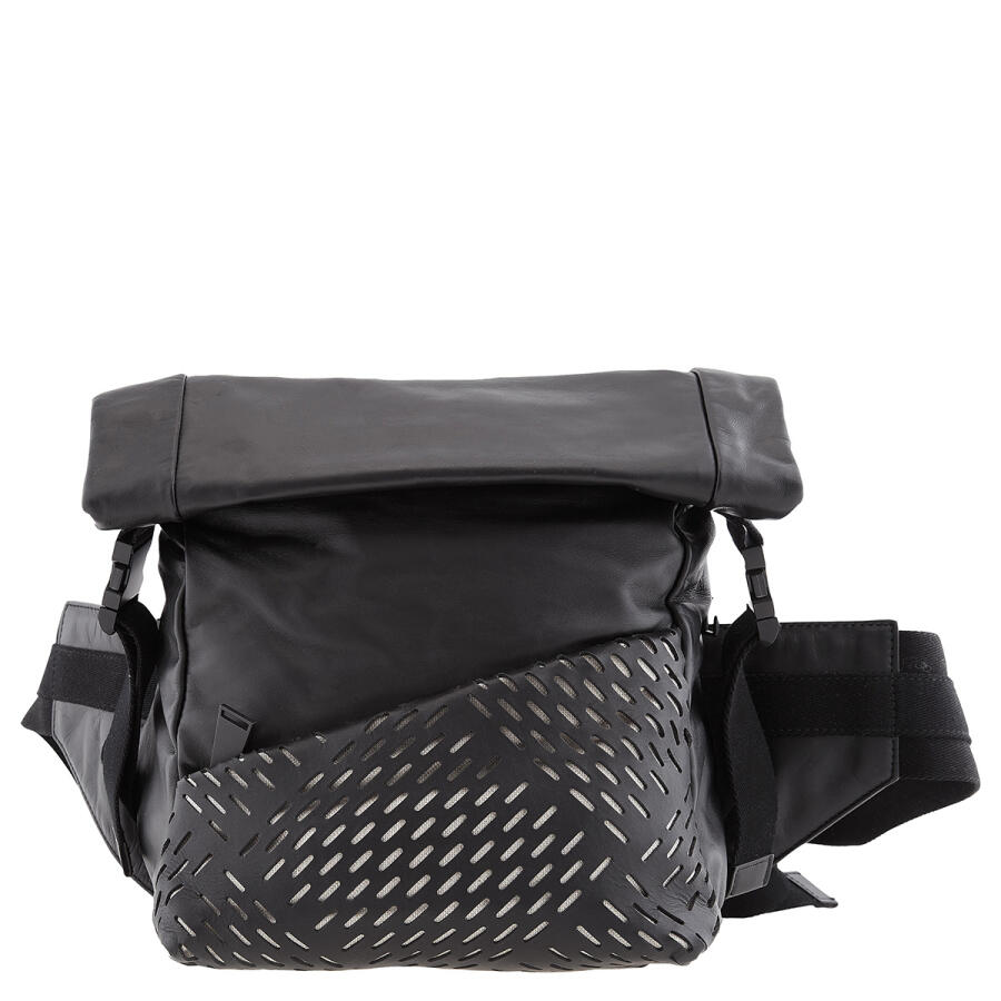 Bottega Veneta Mens Perforated Belt Bag in Black Cover