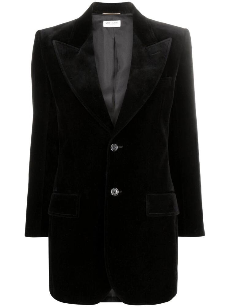 Saint Laurent single-breasted velvet blazer - Black Cover