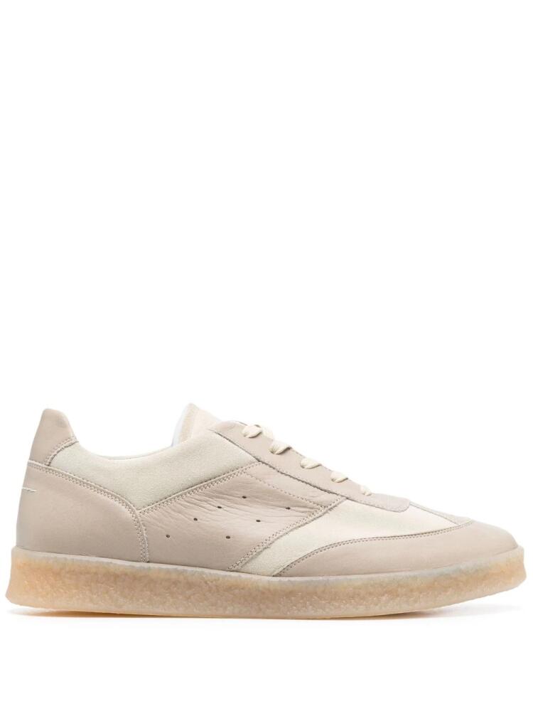 MM6 Maison Margiela 6 Court panelled leather sneakers - Neutrals Cover