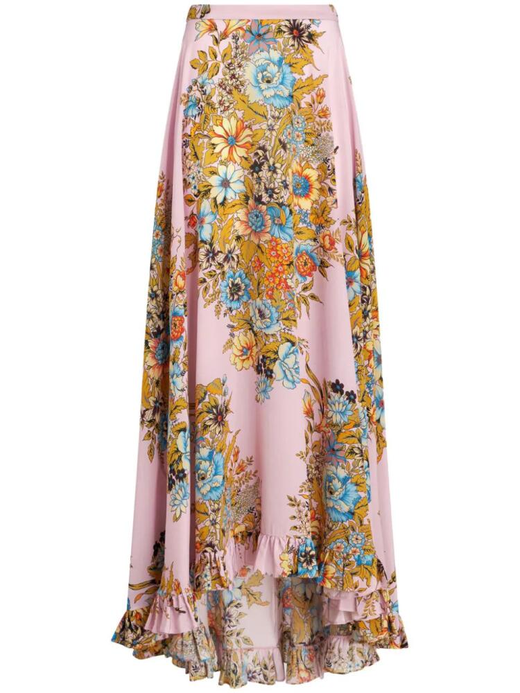 ETRO floral-print silk maxi skirt - Pink Cover