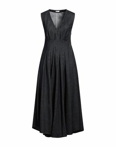 Brunello Cucinelli Woman Maxi dress Blue Cotton, Brass Cover