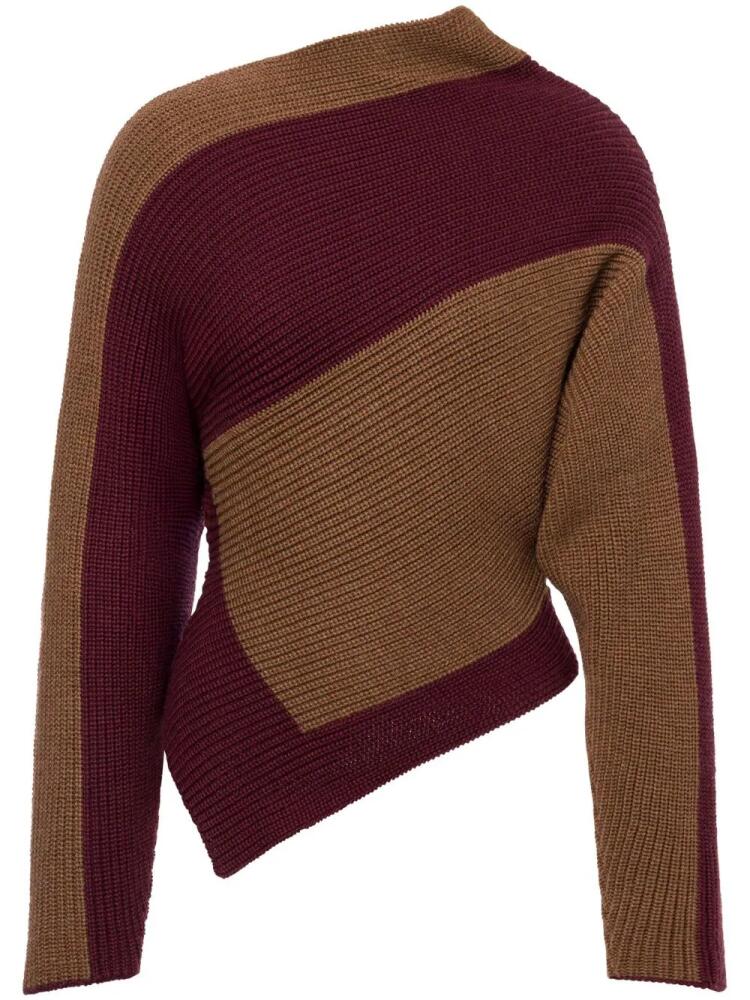 Philosophy Di Lorenzo Serafini colour-block asymmetric jumper - Brown Cover