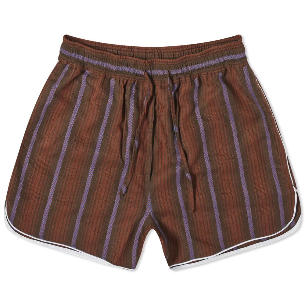 Wales Bonner Women's Life Shorts in Brown/Blue Cover