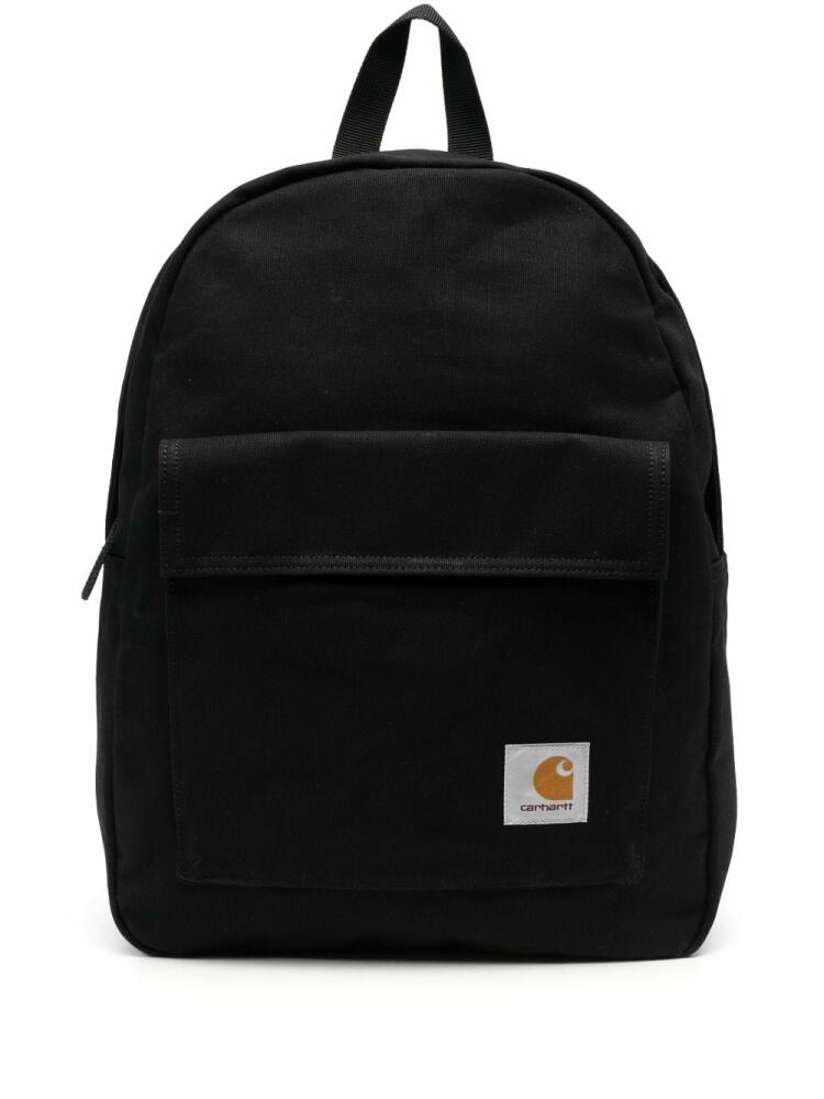 Carhartt WIP logo-patch cotton backpack - Black Cover