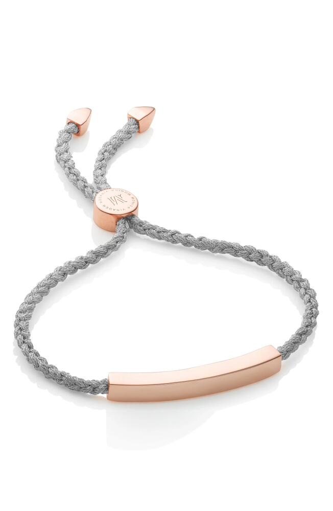 Monica Vinader Engravable Linear Friendship Bracelet in Rose Gold/Silver Metallica Cover