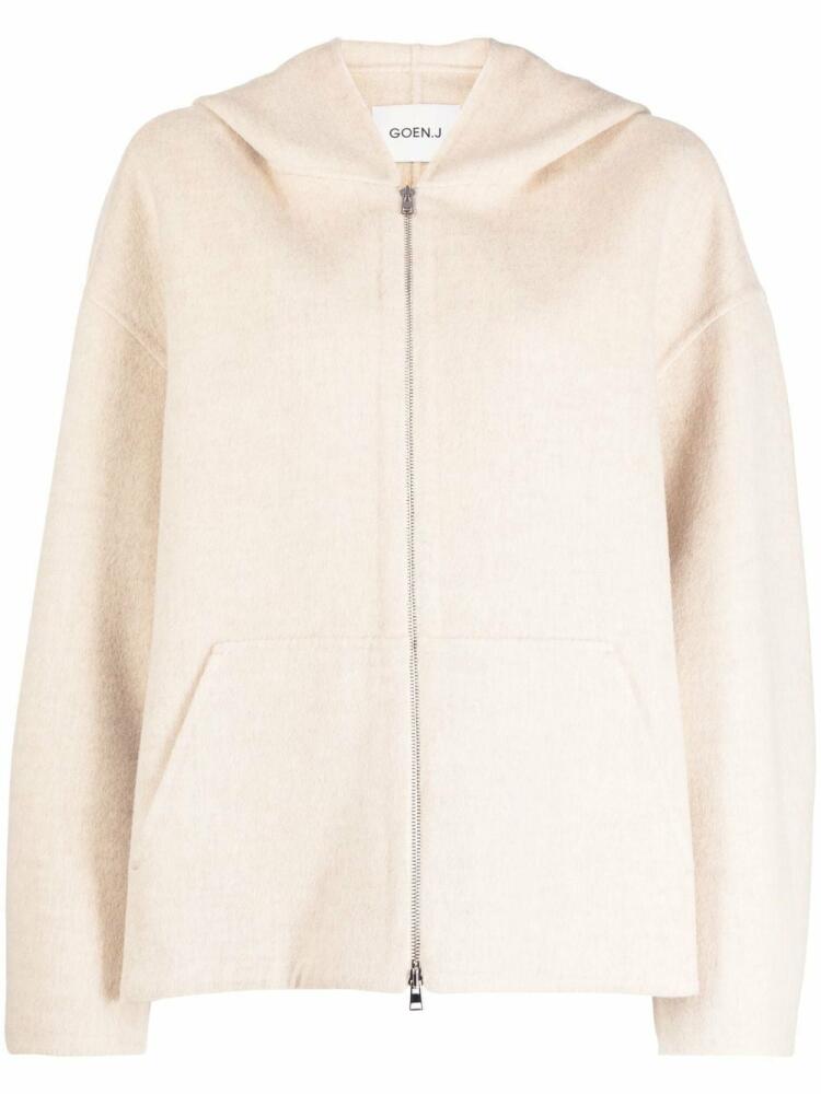 Goen.J zip-up hooded jacket - Neutrals Cover