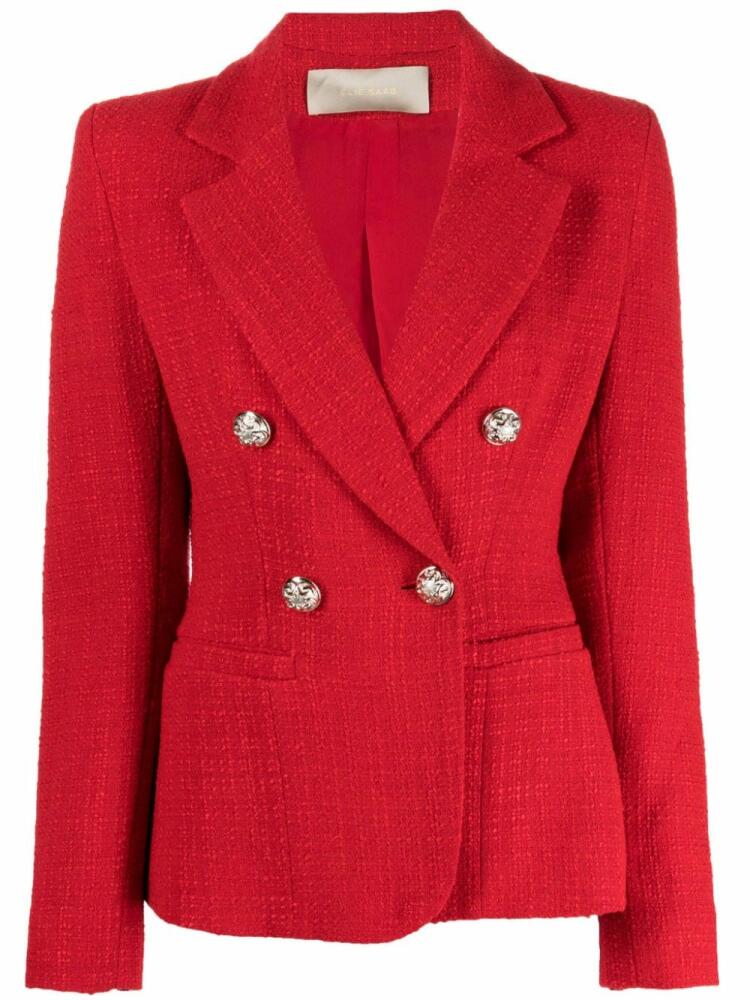 Elie Saab double-breasted tweed blazer - Red Cover