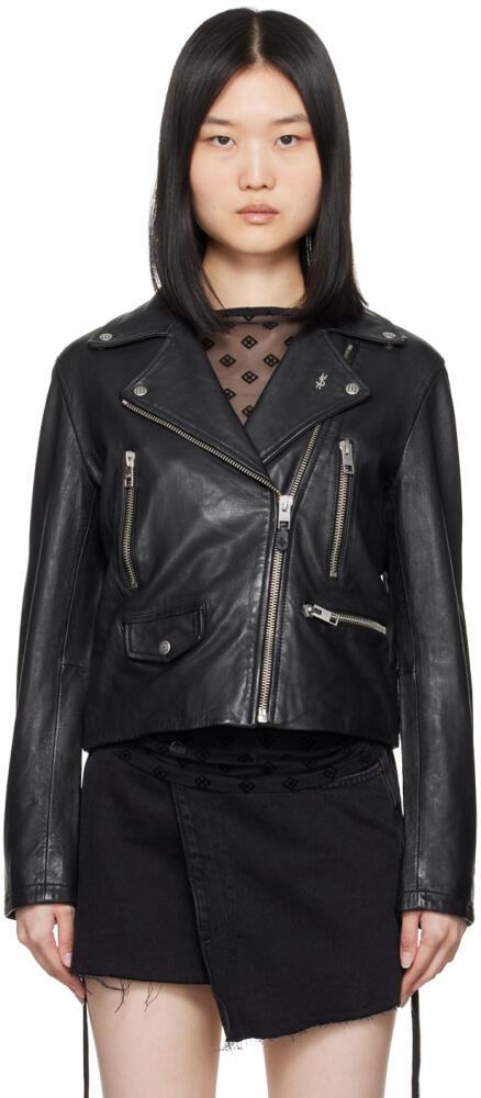 Ksubi Black Amplify Leather Jacket Cover