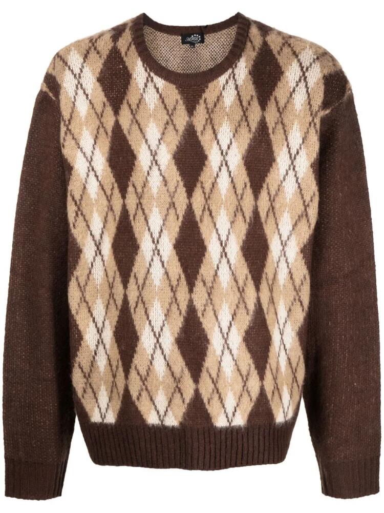 AFB argyle-check brushed jumper - Brown Cover