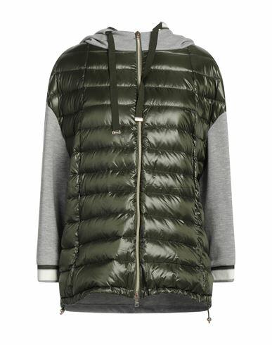 Herno Woman Puffer Military green Polyamide, Polyester, Cotton, Acetate, Metallic fiber Cover