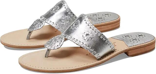 Jack Rogers Jacks Flat Sandal (Silver/Silver) Women's Sandals Cover