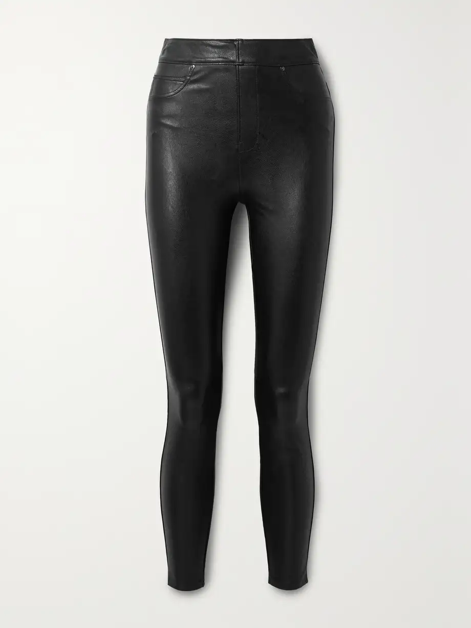 Spanx - Like Leather Faux Stretch-leather Pants - Black Cover