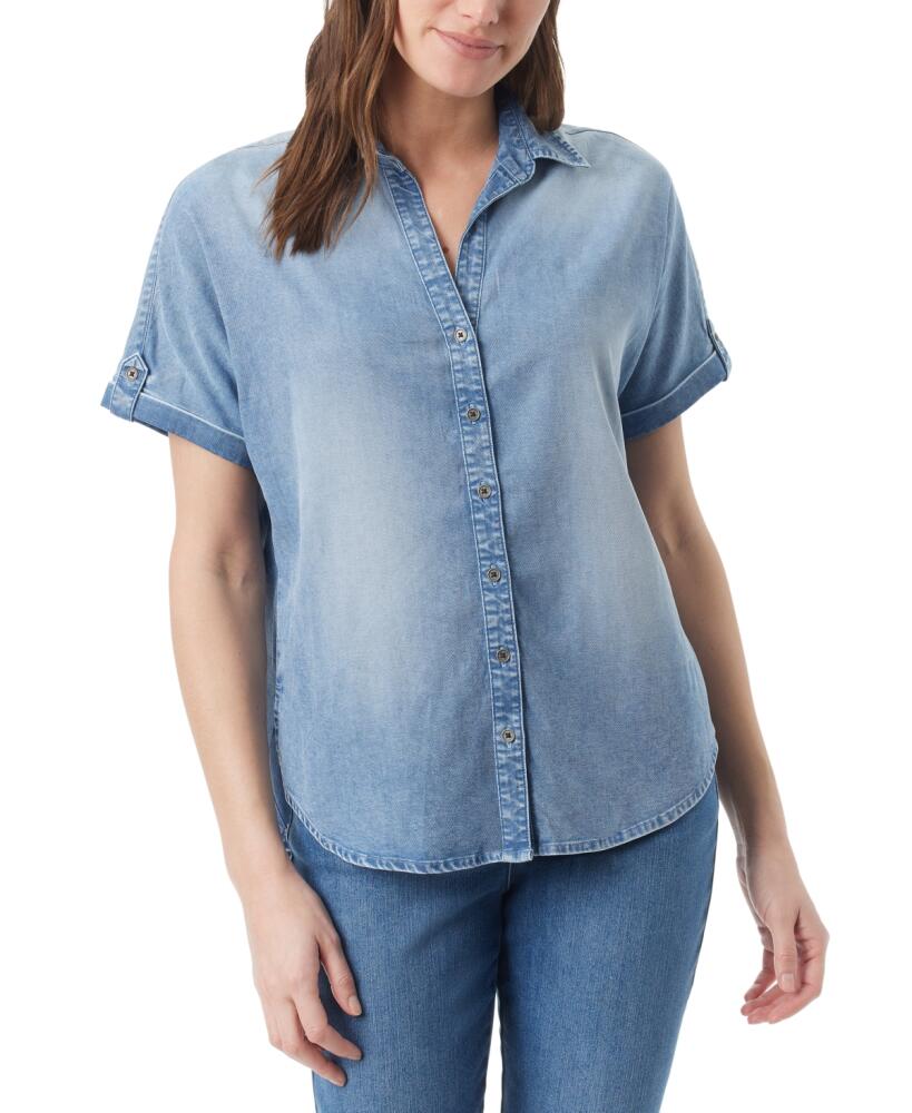 Gloria Vanderbilt Women's Demi Short-Sleeve Button Front Shirt - Bora Bora Chambray Cover