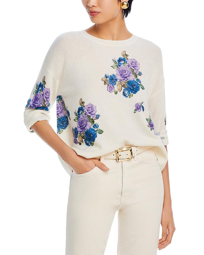 C by Bloomingdale's Cashmere Floral Bouquet Crewneck Sweater - Exclusive Cover