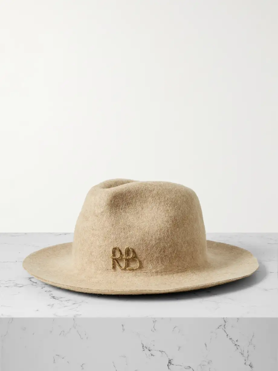 Ruslan Baginskiy - Embroidered Wool-felt Fedora - Neutrals Cover