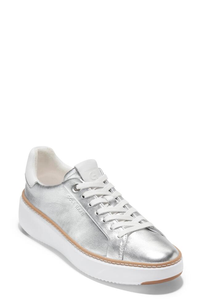 Cole Haan GrandPro Topspin Platform Sneaker in Silver Tal Cover