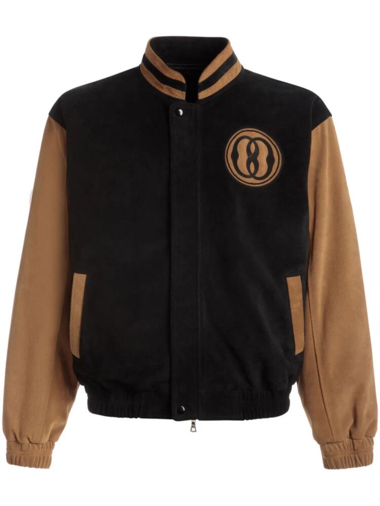 Bally Emblem logo-patch suede bomber jacket - Black Cover