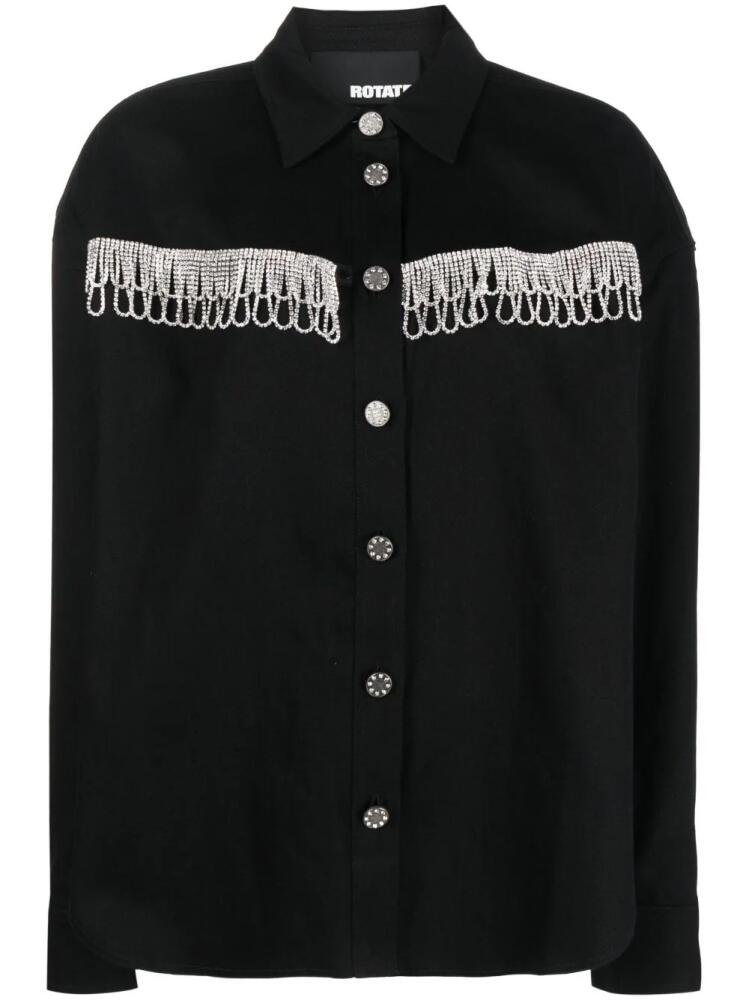 ROTATE BIRGER CHRISTENSEN crystal-embellished long-sleeve shirt - Black Cover