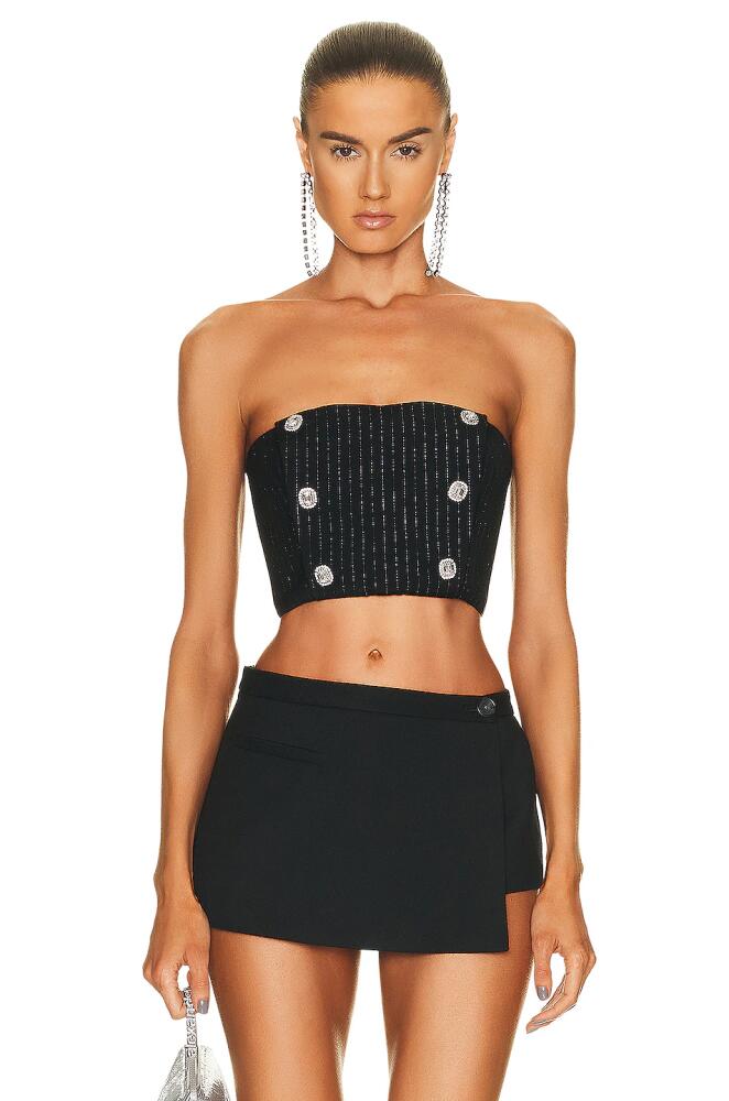 Alessandra Rich Pinstripe Bustier in Black Cover