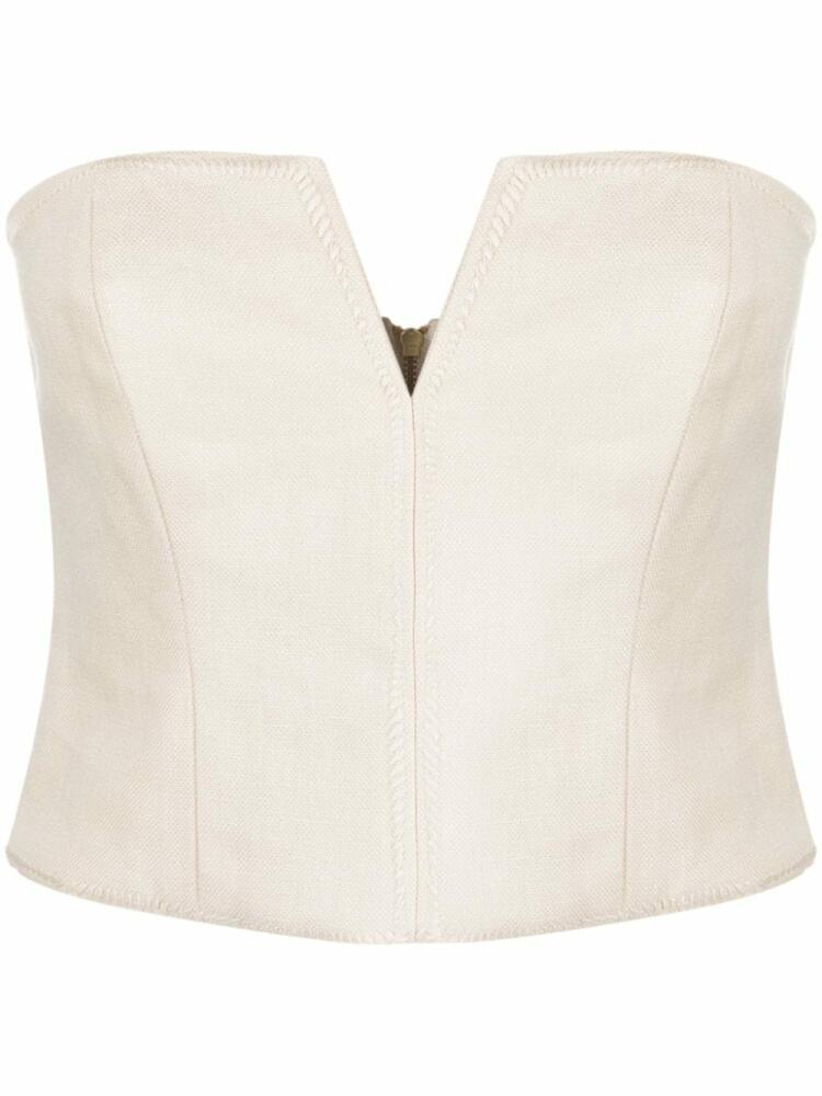 ZIMMERMANN Matchmaker strapless bustier top - Neutrals Cover