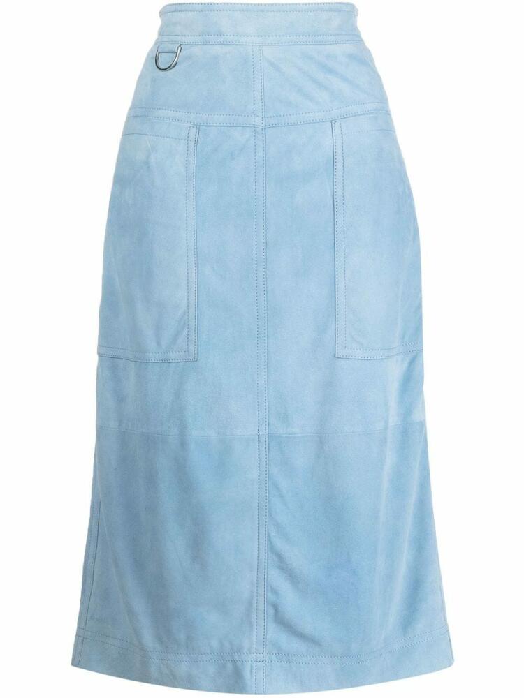 Saks Potts suede mid-length skirt - Blue Cover