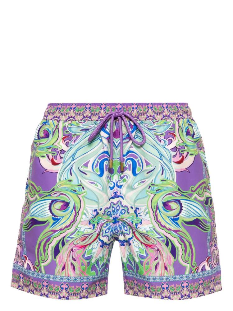 Camilla Amsterdam Jewel-print swim shorts - Green Cover