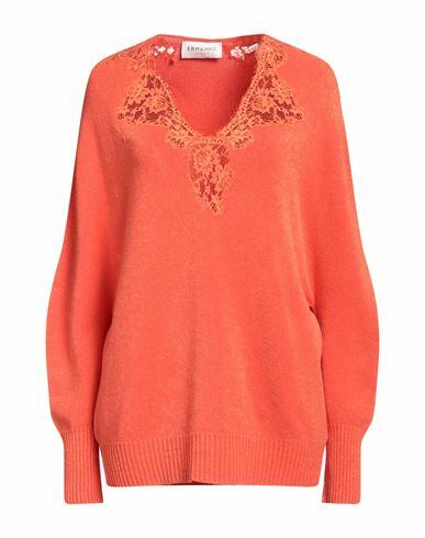 Ermanno Firenze Woman Sweater Orange Cotton, Polyamide Cover