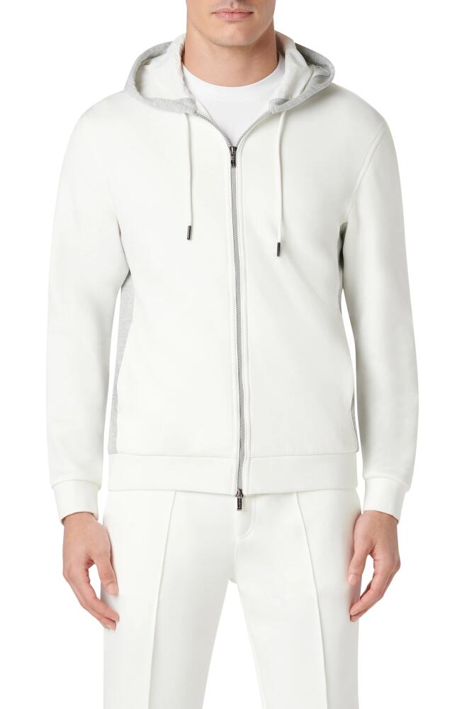 Bugatchi Full Zip Hoodie Jacket in Chalk Cover