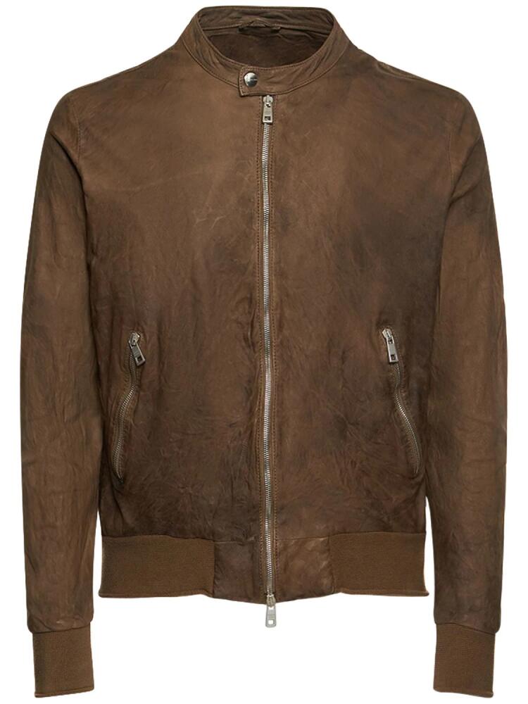 GIORGIO BRATO Brushed Leather Bomber Jacket Cover