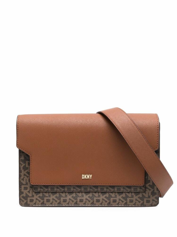 DKNY monogram-print crossbody bag - Brown Cover